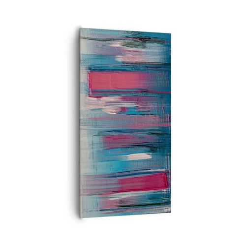 Impression sur toile - Image sur toile - Composition verticale en bleu et rouge - 65x120 cm