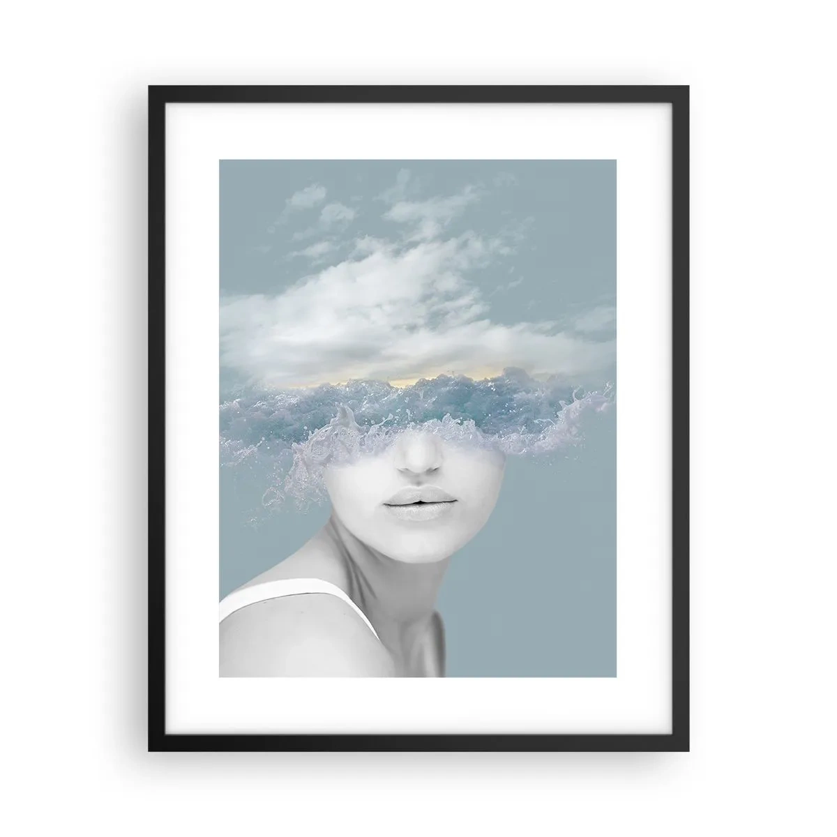 Affiche dans un cadre noir - Poster - La tête dans les nuages - 40x50 cm