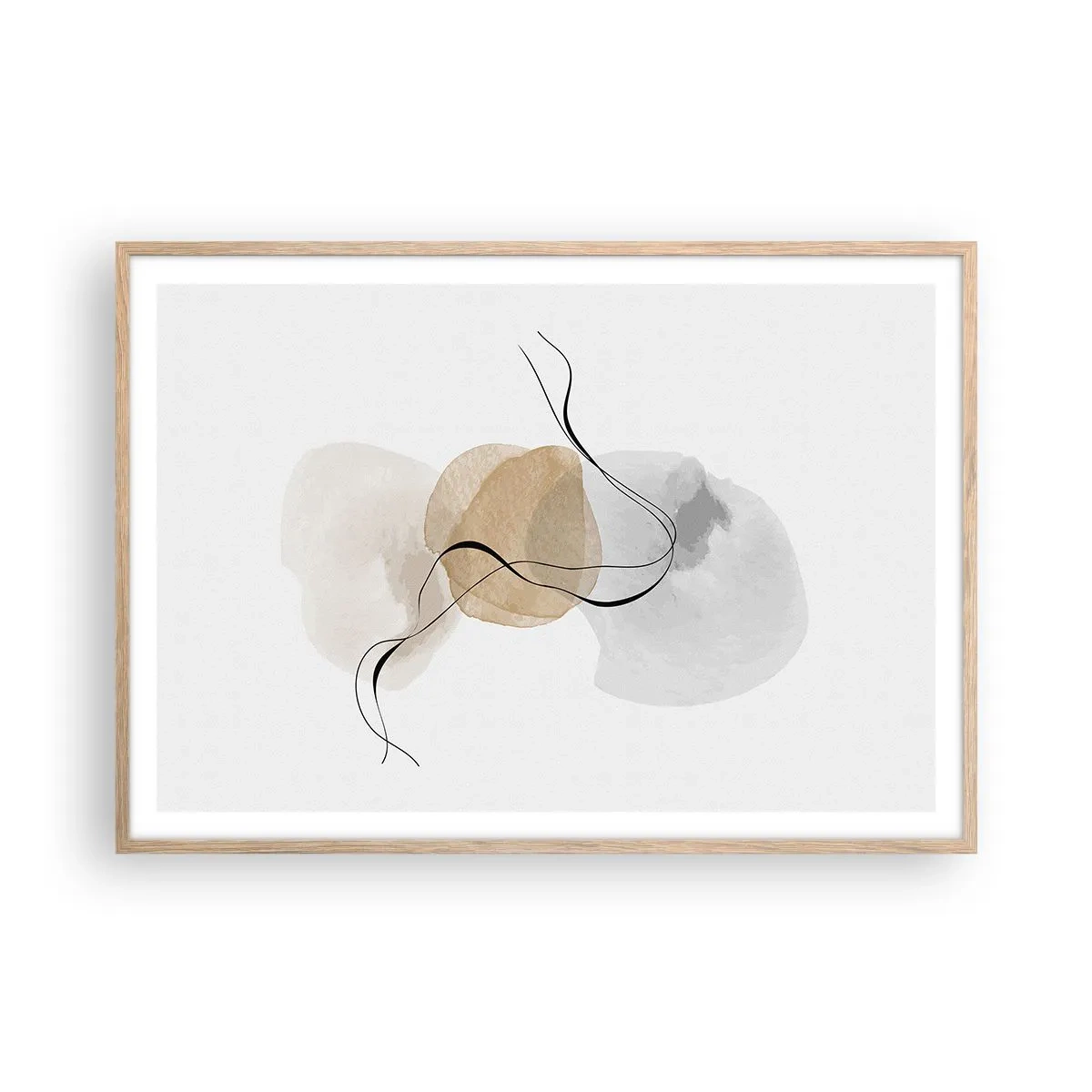 Affiche dans un chêne clair - Poster - Perles d'air - 100x70 cm