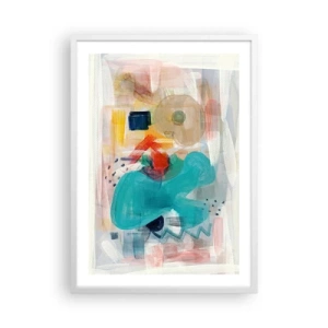 Affiche dans un cadre blanc - Poster - Jeu de couleurs - 50x70 cm