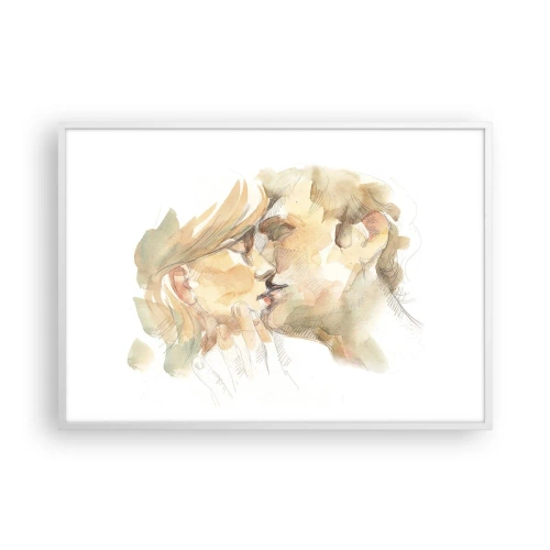 Affiche dans un cadre blanc - Poster - A moitié trouvé ? - 100x70 cm