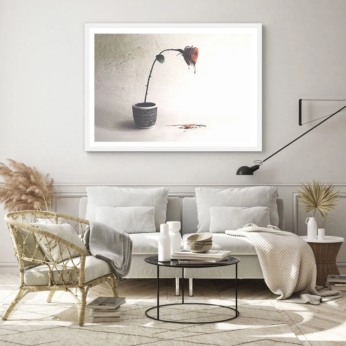Affiche dans un cadre blanc - Poster - Rosa dolorosa - 50x40 cm