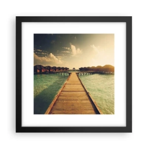 Affiche dans un cadre noir - Poster - Invitation chaleureuse - 30x30 cm