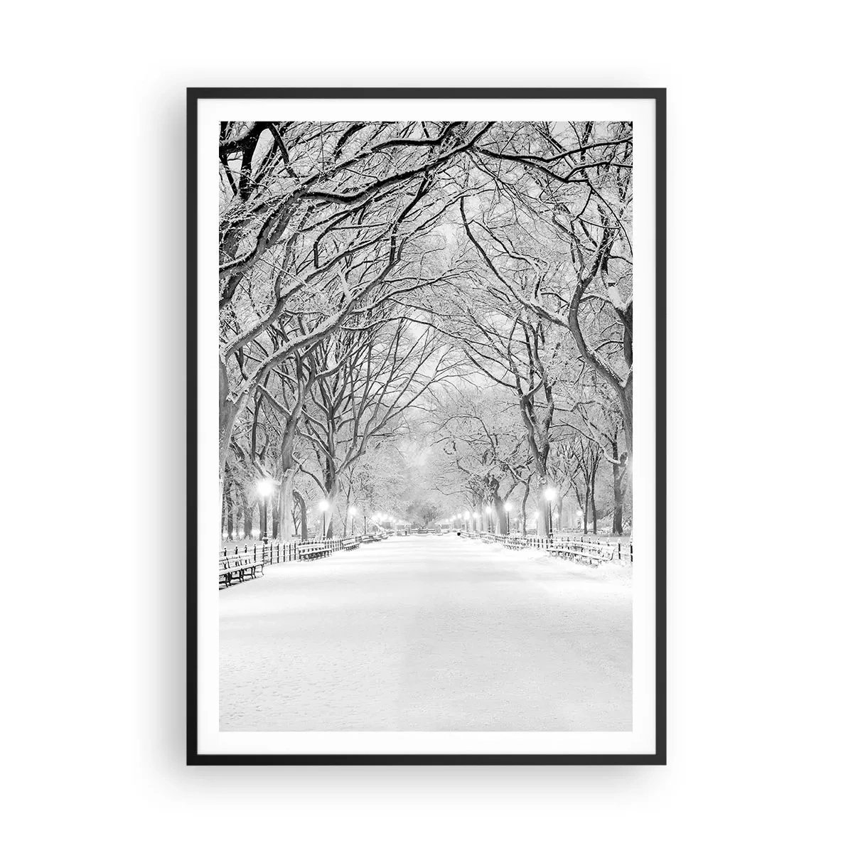 Affiche dans un cadre noir - Poster - Les quatres saisons – l’hiver - 70x100 cm