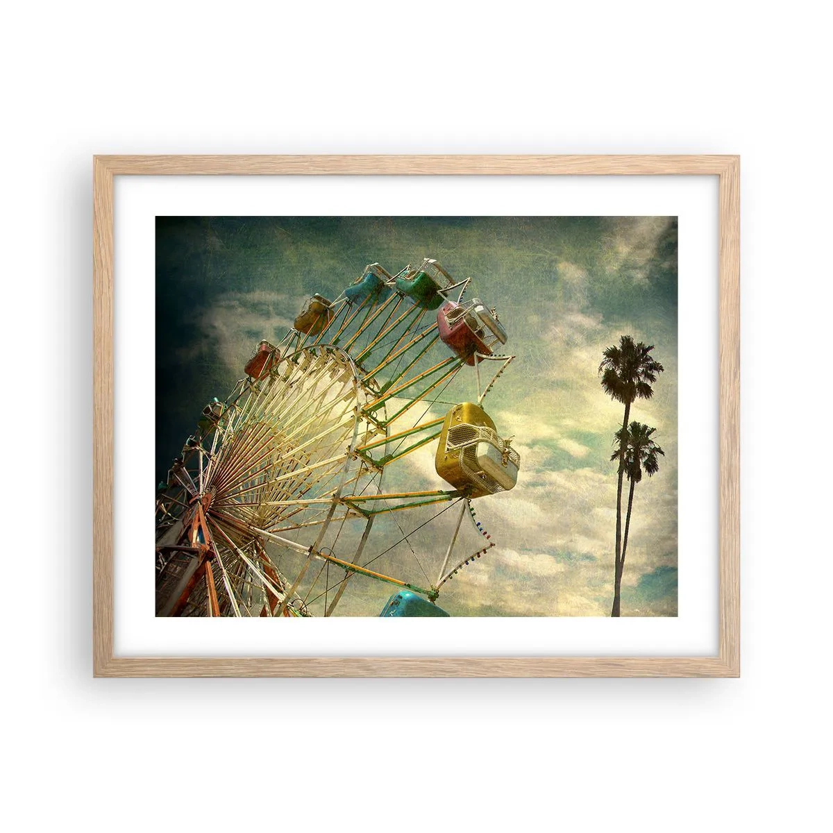 Affiche dans un chêne clair - Poster - On va faire la fête - 50x40 cm