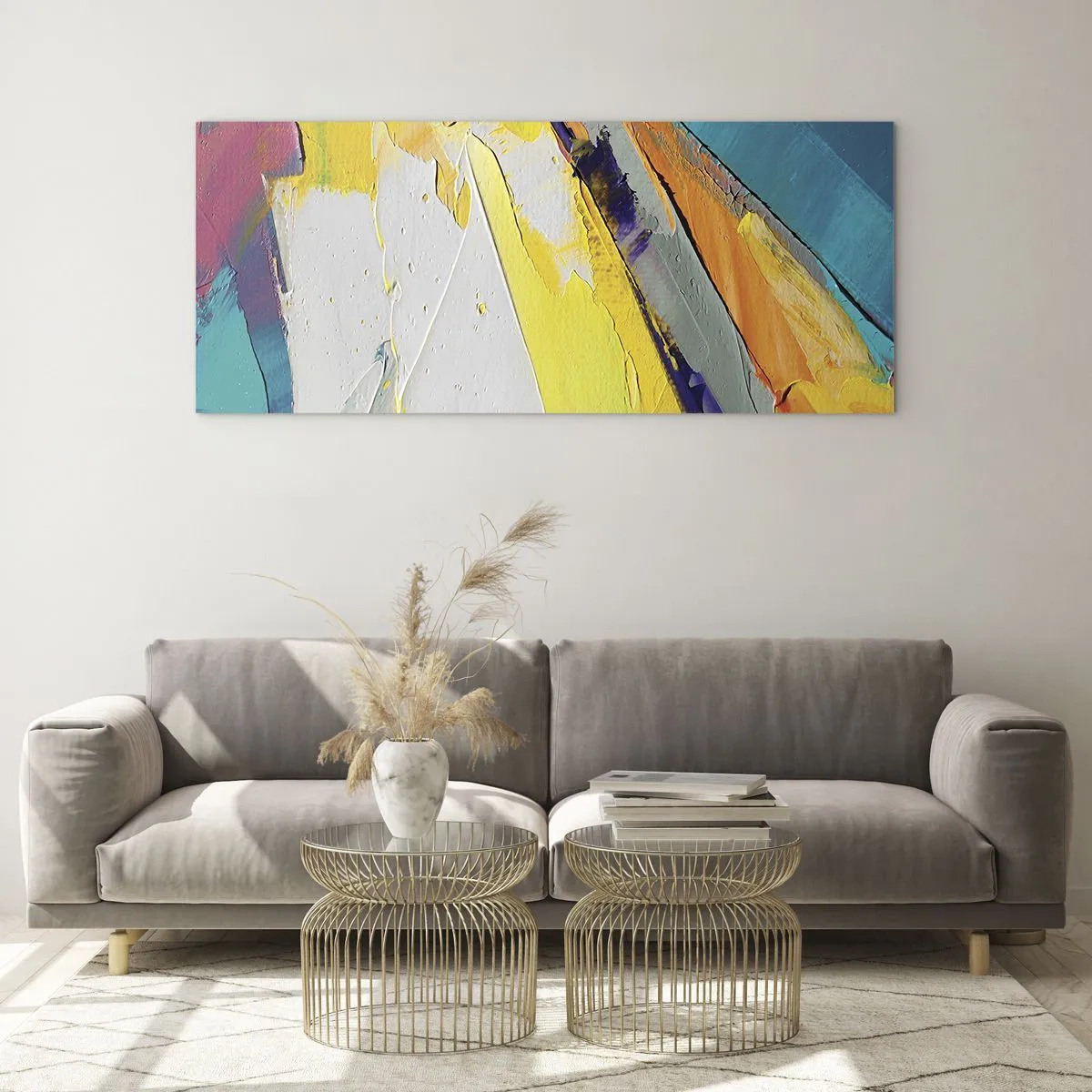 Impression sur verre - Image sur verre - Une composition abstraite aux couleurs intenses - 140x50cm - Anatomie du monde - Décoration murale moderne pour le salon et la chambre ARTTOR