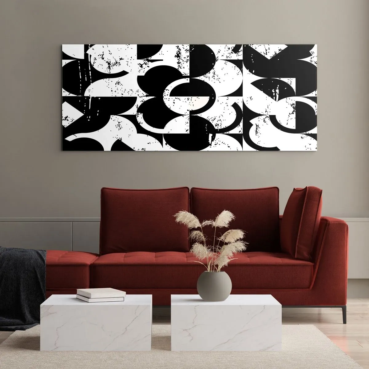 Impression sur verre - Image sur verre - Le blanc est blanc et le noir est noir - 90x30 cm