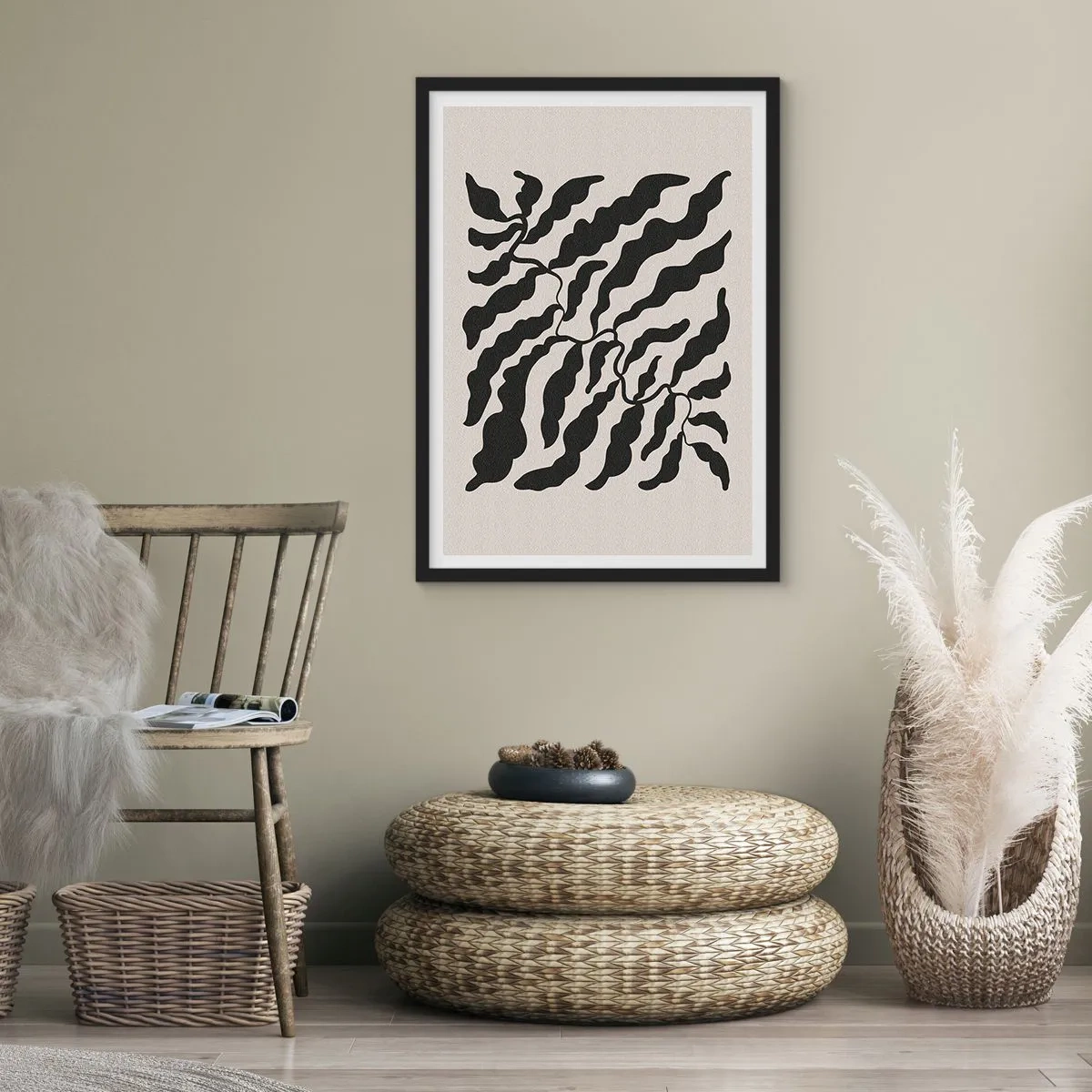 Affiche dans un cadre noir - Poster - La nature du carré - 30x40 cm