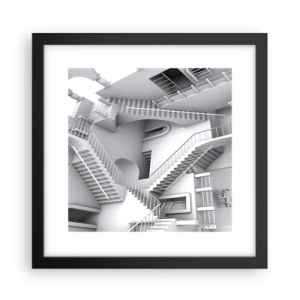 Affiche dans un cadre noir - Poster - Paradoxes spatiaux - 30x30 cm