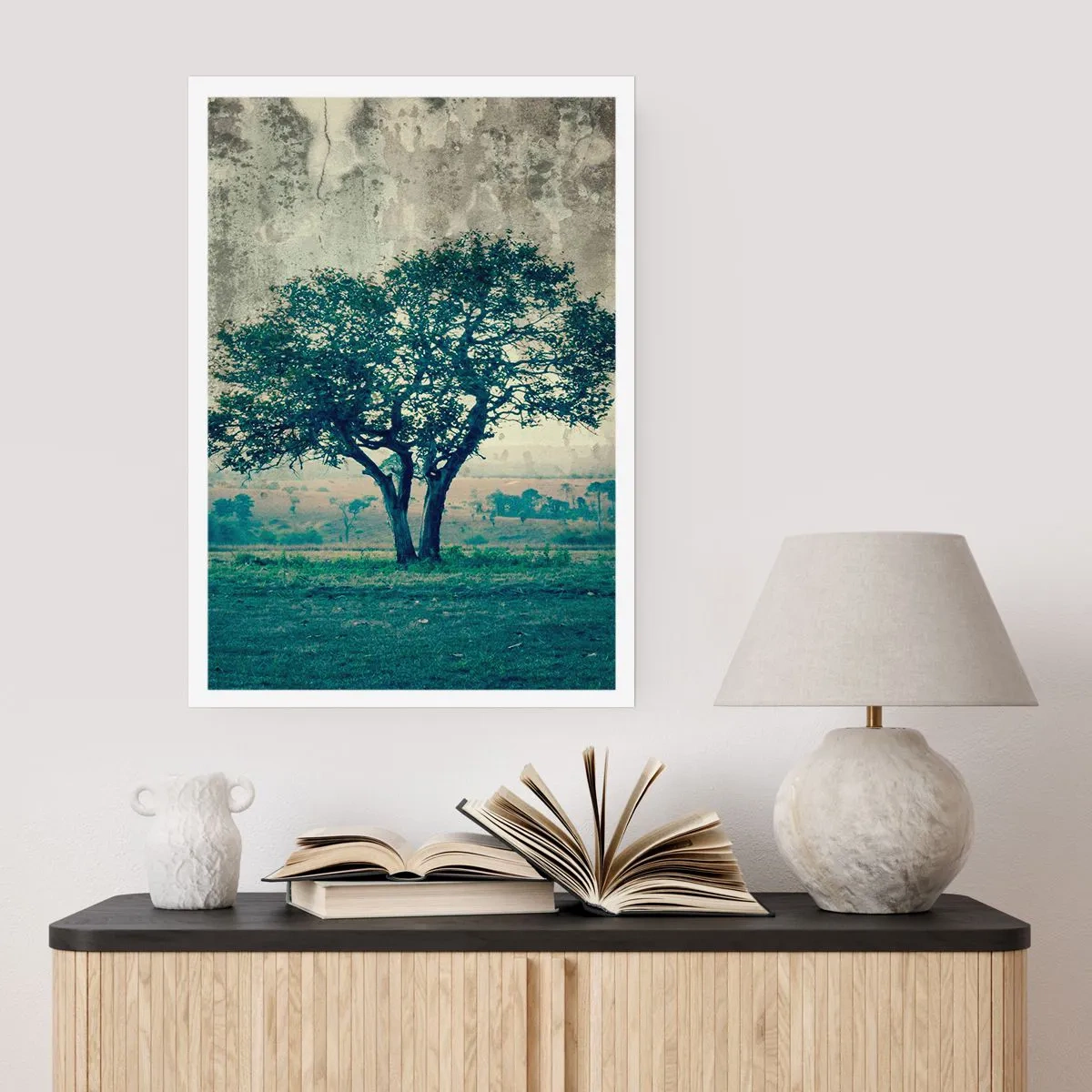 Affiche - Poster - Un pommier sur un champ bleu ? - 30x40 cm