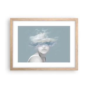 Affiche dans un chêne clair - Poster - La tête dans les nuages - 40x30 cm