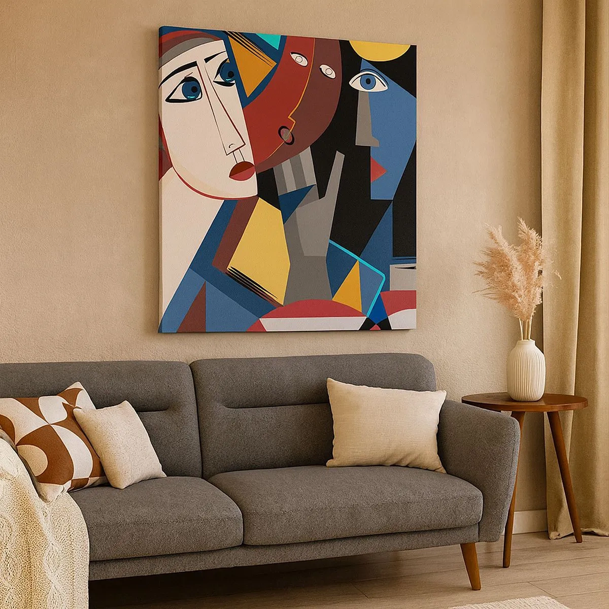 Impression sur toile - Image sur toile - Une conversation entre cubistes - 30x30 cm