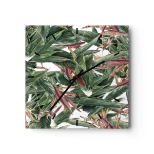 Horloge murale - Pendule murale - Arbuste émeraude-lilas - 40x40 cm