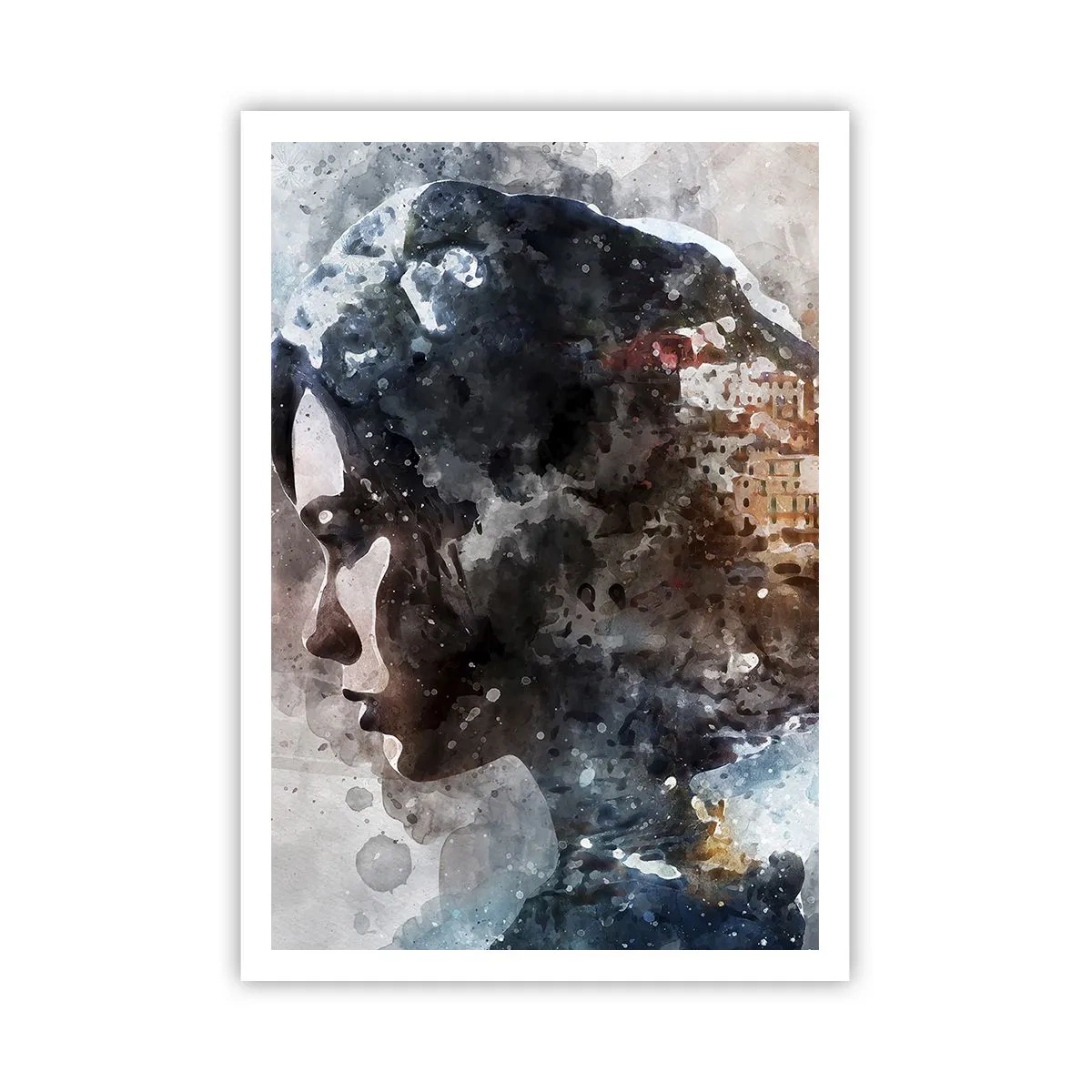 Affiche - Poster - L'histoire d'une fille avec une ville en arrière-plan - 70x100 cm