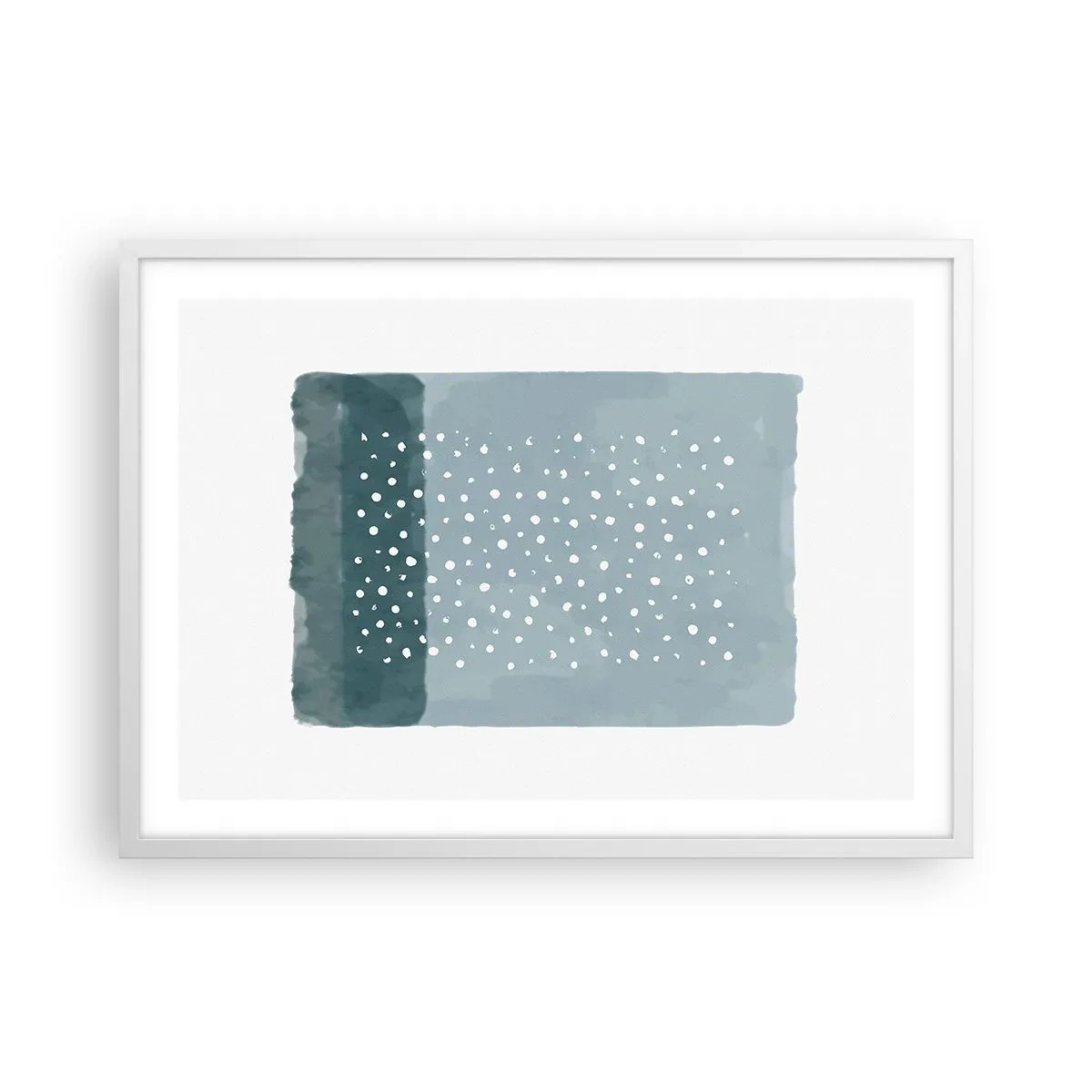 Affiche dans un cadre blanc - Poster - Évolution de bleus - 70x50 cm