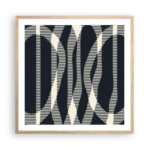 Affiche dans un chêne clair - Poster - Une tentative de briser l'obscurité - 60x60 cm