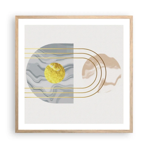 Affiche dans un chêne clair - Poster - Clareté et brillance - 60x60 cm