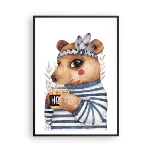 Affiche dans un cadre noir - Poster - Un nounours trop mignon - 70x100 cm