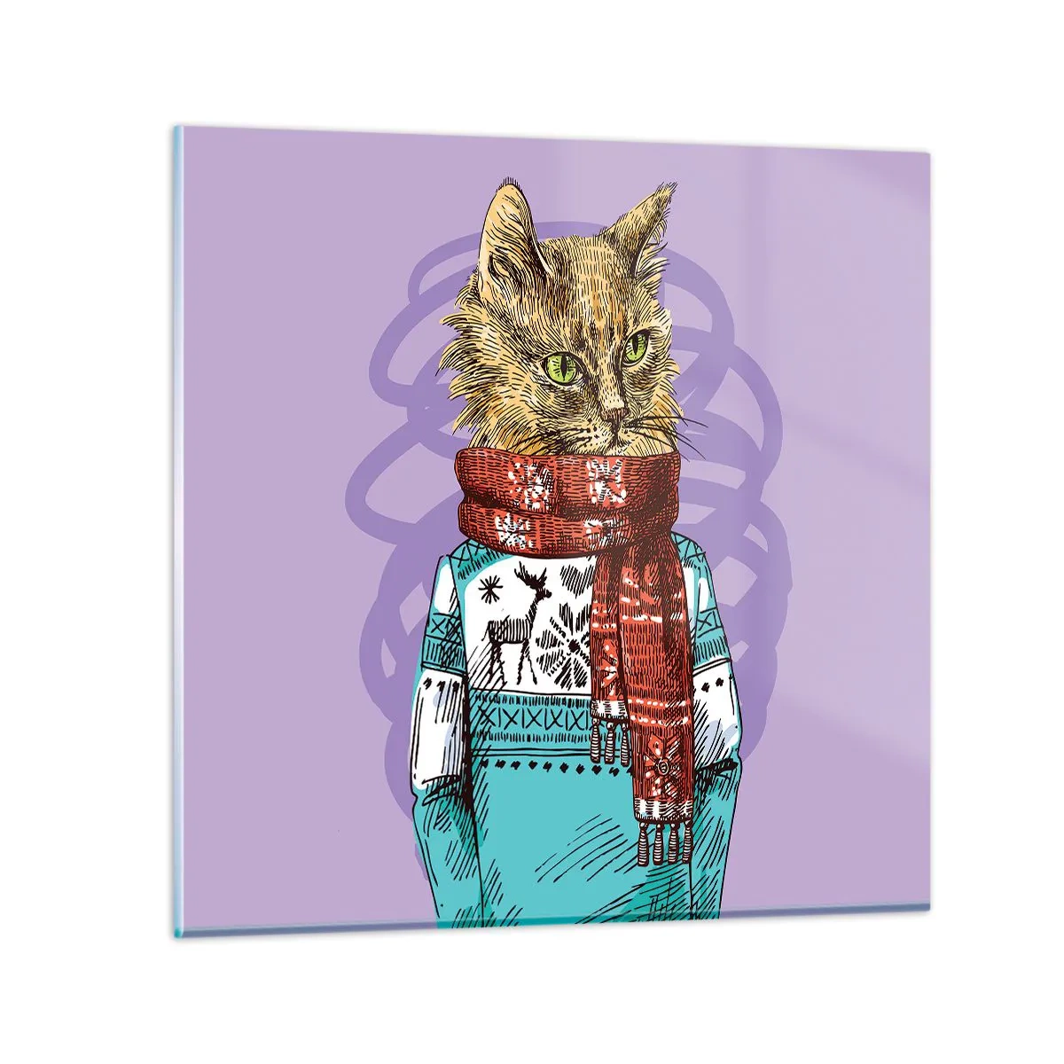 Impression sur verre - Image sur verre - Le chat, pas uniquement dans les chaussures - 50x50 cm