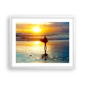 Affiche dans un cadre blanc - Poster - Le retour du guerrier - 50x40 cm