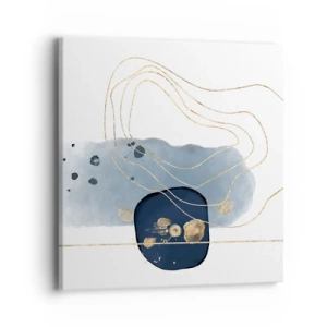 Impression sur toile - Image sur toile - Fantaisie bleu et or - 40x40 cm