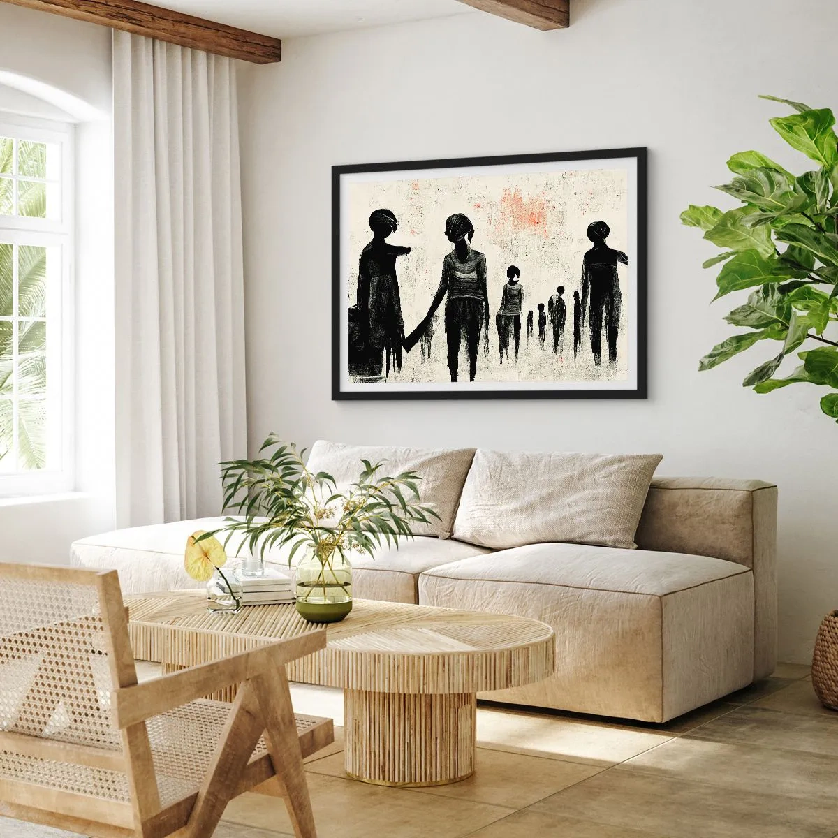 Affiche dans un cadre noir - Poster - Contre la solitude - 40x30 cm