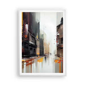 Affiche dans un cadre blanc - Poster - Jour de pluie - 70x100 cm
