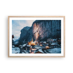 Affiche dans un chêne clair - Poster - Esprit brillant de l'hiver - 70x50 cm