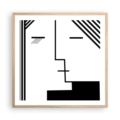 Affiche dans un chêne clair - Poster - Juste un baiser - 60x60 cm