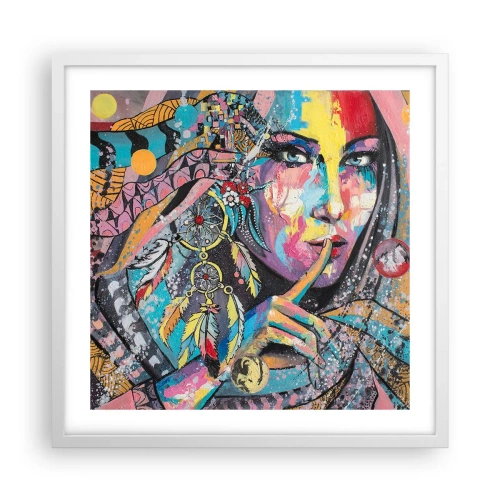 Affiche dans un cadre blanc - Poster - Taisez-vous jusqu'à ce que vous compreniez - 50x50 cm