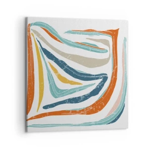 Impression sur toile - Image sur toile - Abstraction avec un sourire amical - 50x50 cm