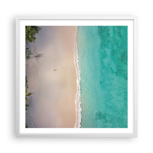 Affiche dans un cadre blanc - Poster - Plage paradisiaque - 60x60 cm