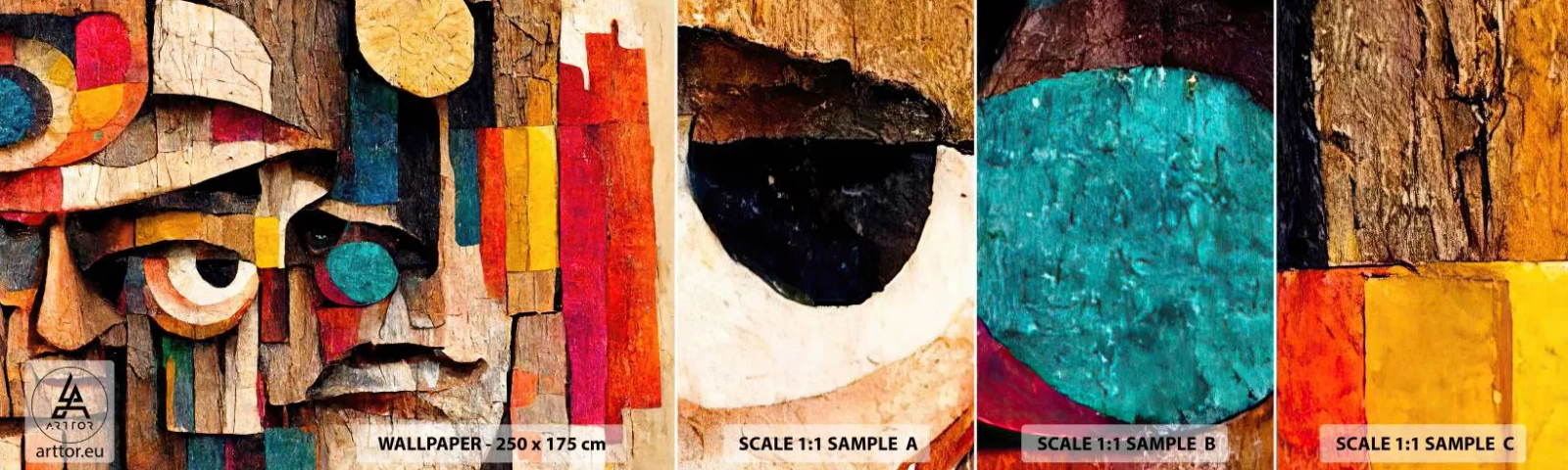 Échantillon De Papier Peint Standard Eco - Je te vois… - Abstraction, Bois, Sculpture - 100x30 cm