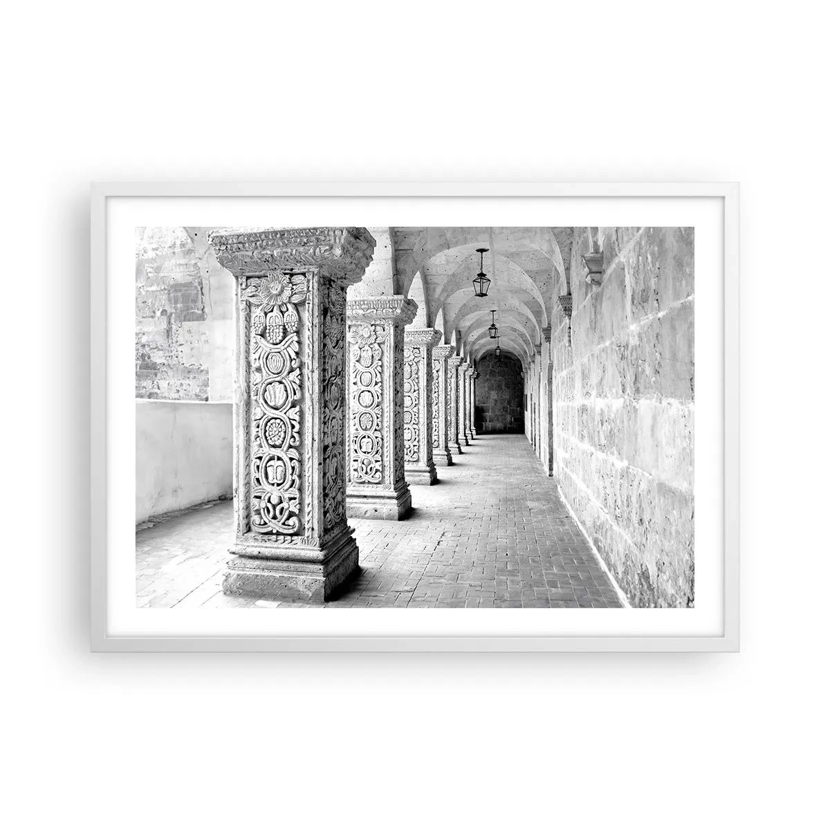 Affiche dans un cadre blanc - Poster - Où cela mène-t-il…? - 70x50 cm