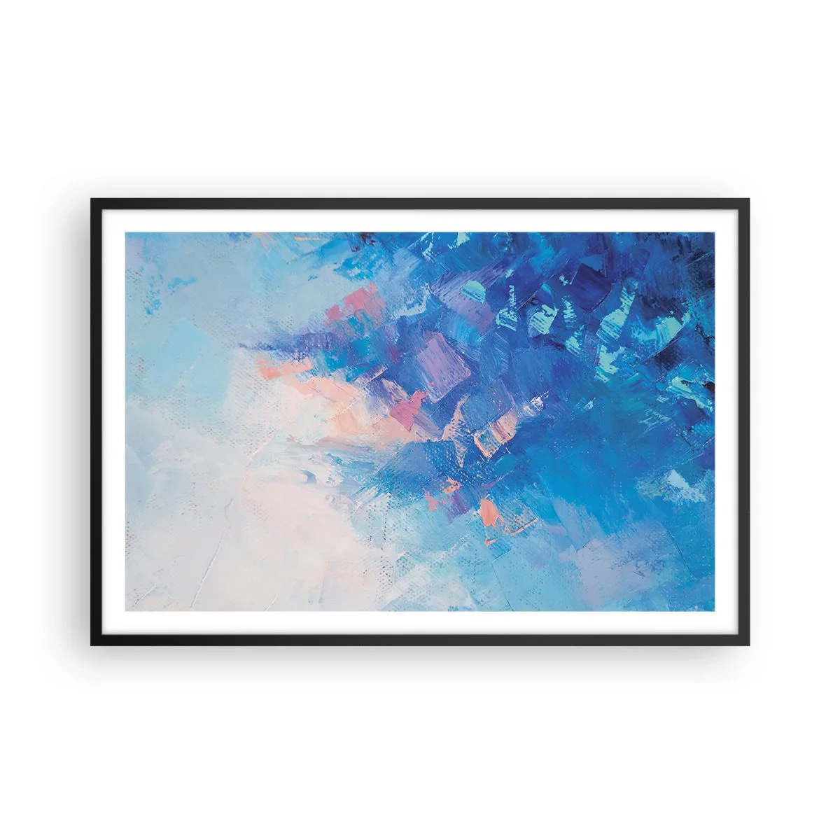 Affiche dans un cadre noir - Poster - Abstraction hivernale - 91x61 cm