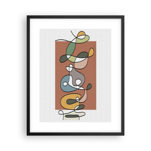 Affiche dans un cadre noir - Poster - Abstraction : danse colorée - 40x50 cm