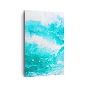 Impression sur toile - Image sur toile - Tourbillon abstrait dans les tons de bleu - 80x120cm - Au coeur de l'élément - Décoration murale moderne pour le salon et la chambre ARTTOR