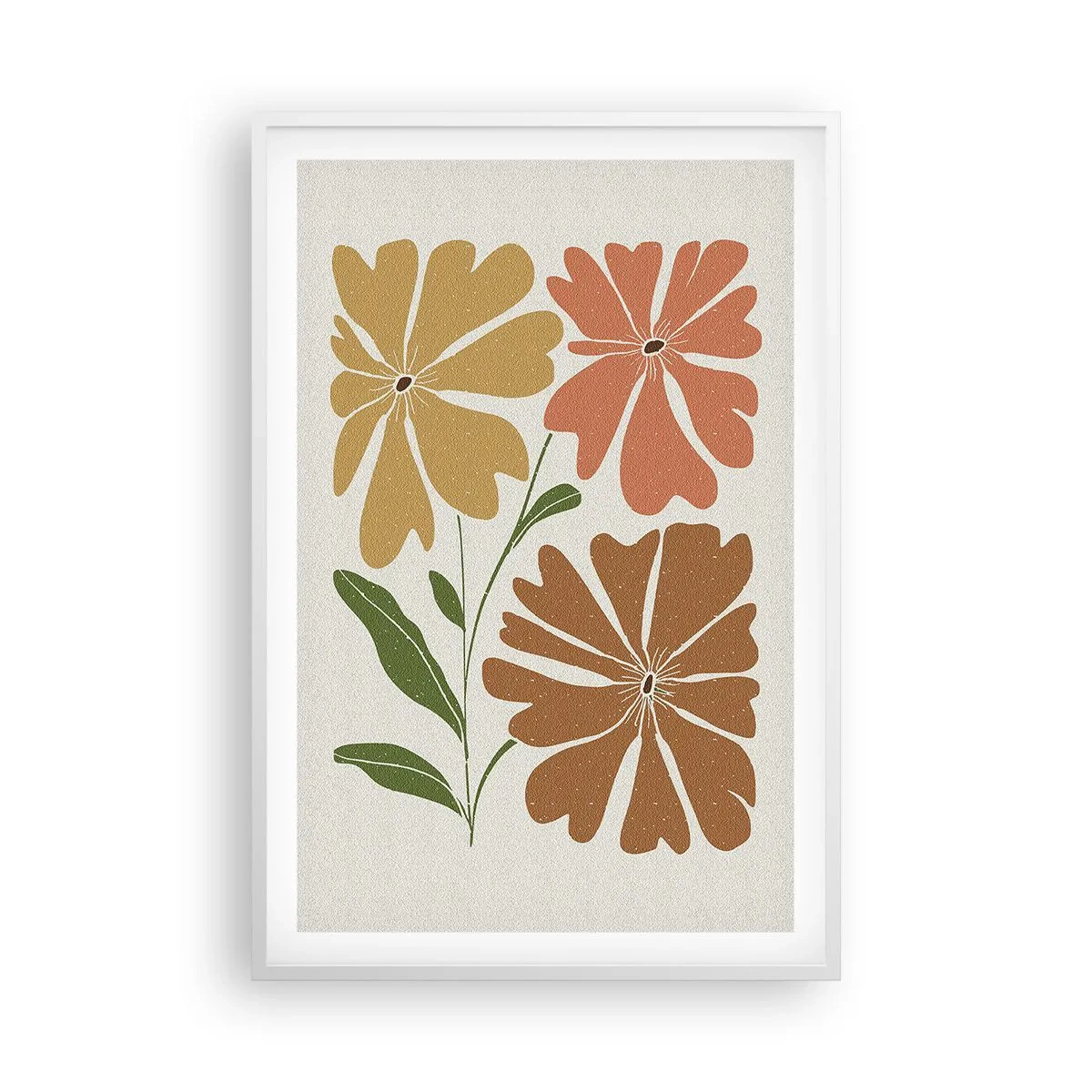 Affiche dans un cadre blanc - Poster - Nature et géométrie - 61x91 cm