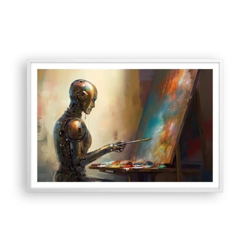 Affiche dans un cadre blanc - Poster - L'art du futur - 91x61 cm