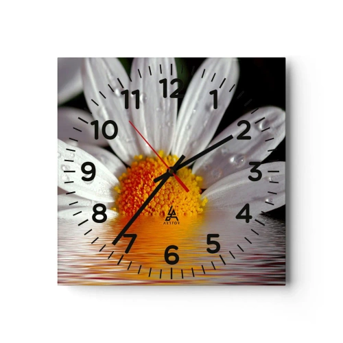 Horloge murale - Pendule murale - Le soleil levant des marguerites - 30x30 cm