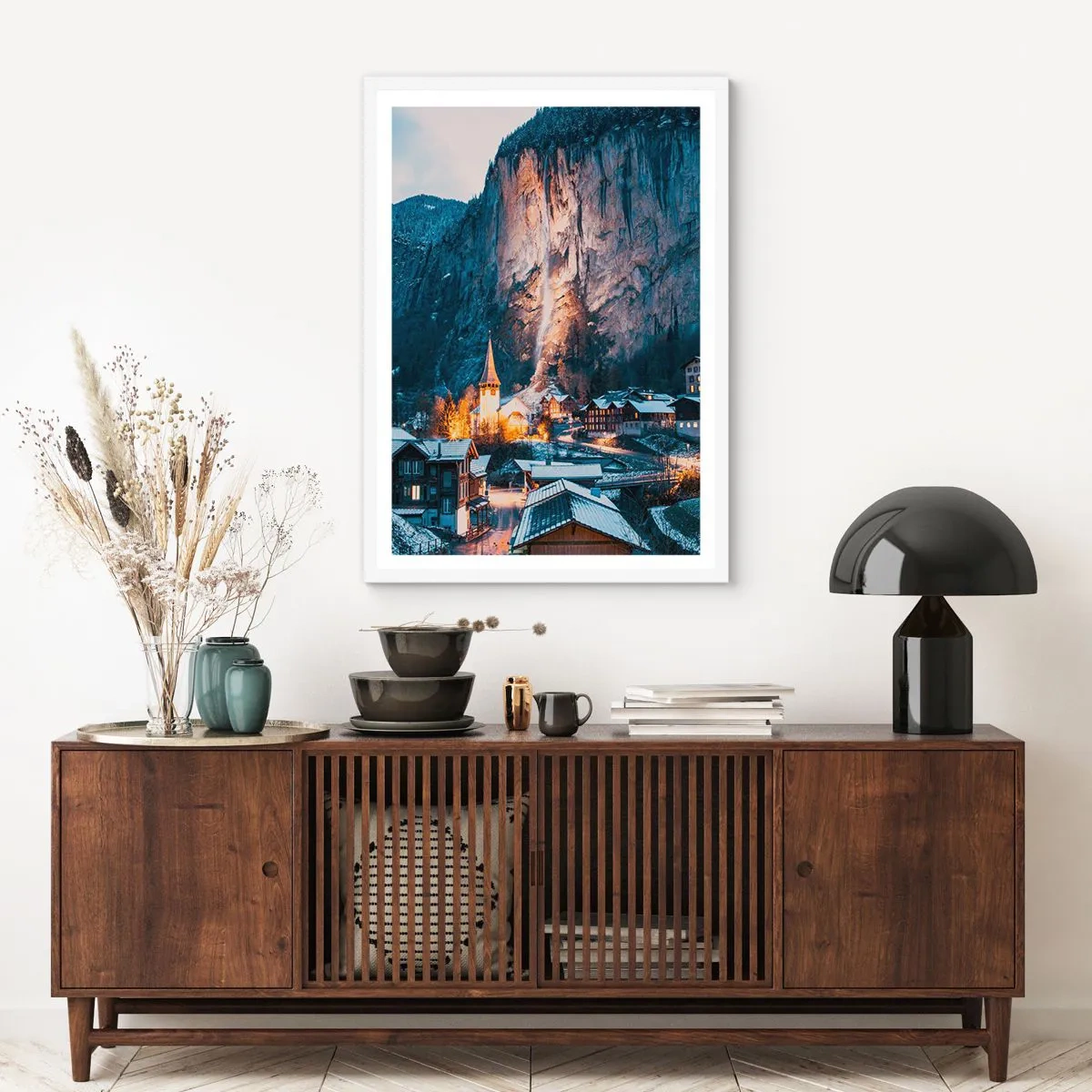 Affiche dans un cadre blanc - Poster - Esprit brillant de l'hiver - 30x40 cm