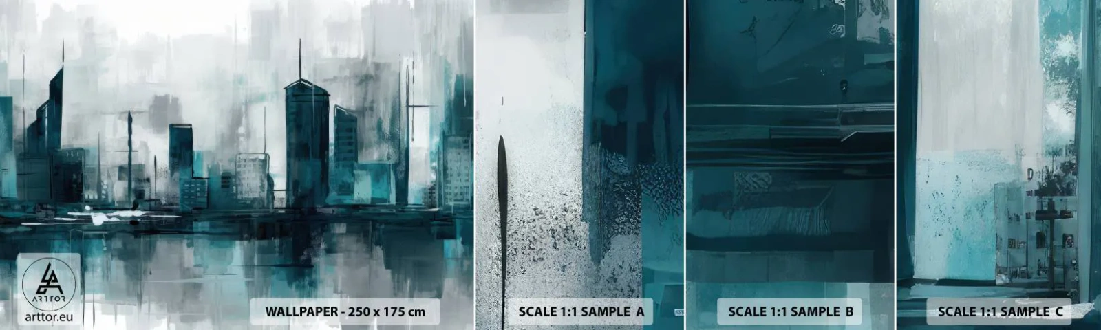 Échantillon De Papier Peint Standard Eco - Une ville couleur de pluie - Ville, Architecture, Morceau - 100x30 cm