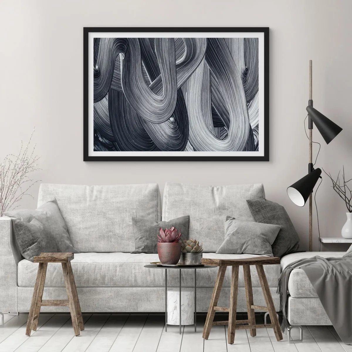 Affiche dans un cadre noir - Poster - La fluidité de la réalité - 50x40 cm