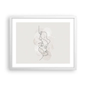 Affiche dans un cadre blanc - Poster - Emmêlé dans une étreinte - 50x40 cm