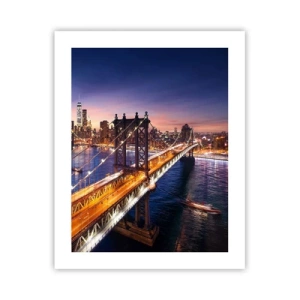 Affiche - Poster - Un pont lumineux au cœur de la ville - 40x50 cm