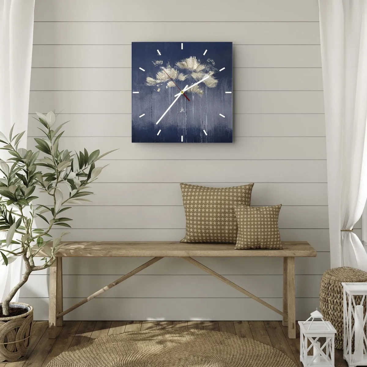 Horloge murale - Pendule murale - Comme des pétales au vent - 30x30 cm