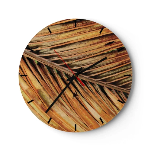Horloge murale - Pendule murale - Or de noix de coco - 40x40 cm