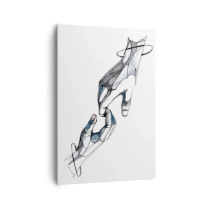 Impression sur toile - Image sur toile - Représentation artistique d'une main dans une forme minimaliste et géométrique - 70x100cm - Un bon geste - Décoration murale moderne pour le salon et la chambre ARTTOR