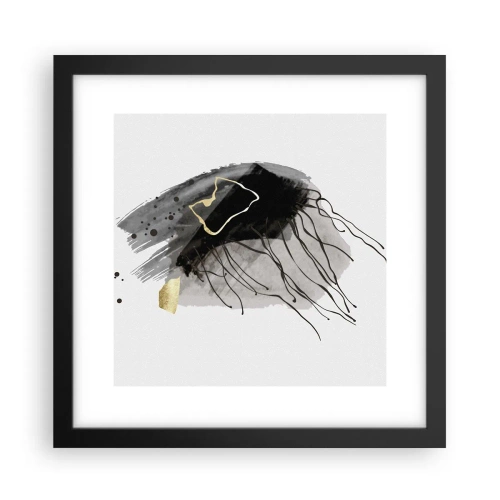 Affiche dans un cadre noir - Poster - En noir et en or - 30x30 cm