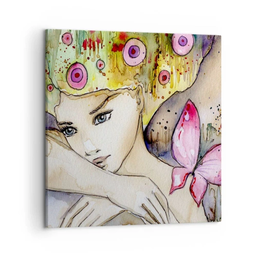 Impression sur toile - Image sur toile - La princesse papillon - 50x50 cm